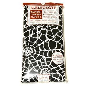 Halloween Spider Web Tablecloth PEVA Vinyl 52 x 90 oblong seats 4-8 Party Decor